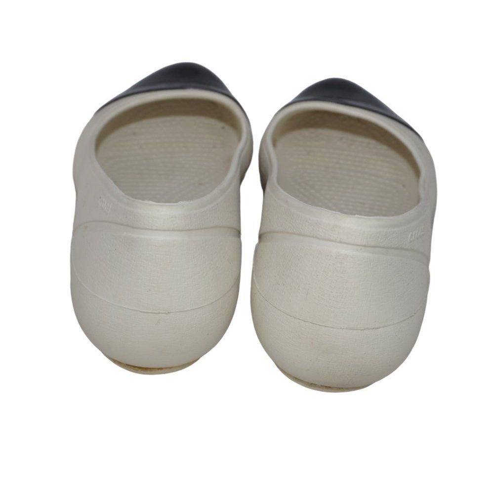 Crocs White and Black Almond Cap Toe Ballet Flats, Size 8 - Picture 7 of 7